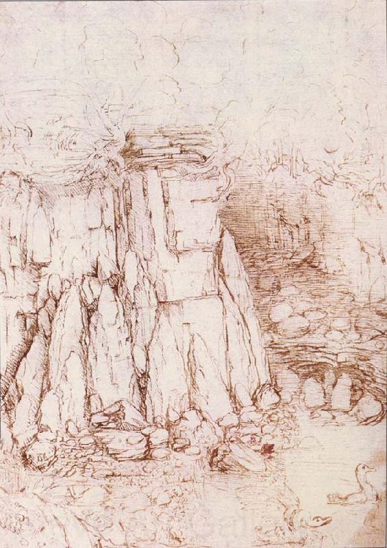 LEONARDO da Vinci A rock gorge
